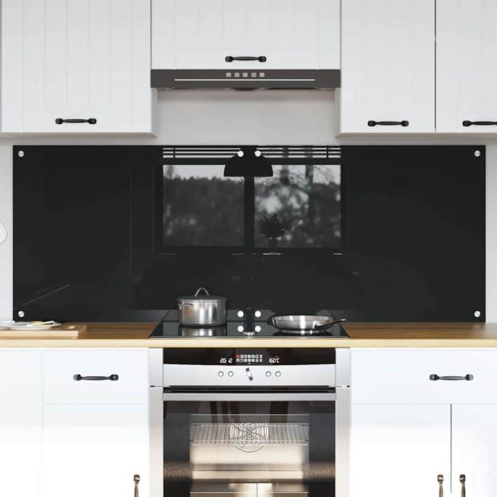 vidaXL Spate de bucătărie Negru 80 x 60 cm sticlă securizată 3415547