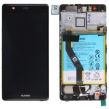 Huawei P9 Plus (VIE-L09) Capac frontal modul display + LCD + digitizer + baterie gri 02350SUS