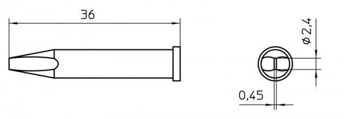 XT BSL MEISSELSPITZE 2,4X0,45MM VERP. T0054474199 WELLER