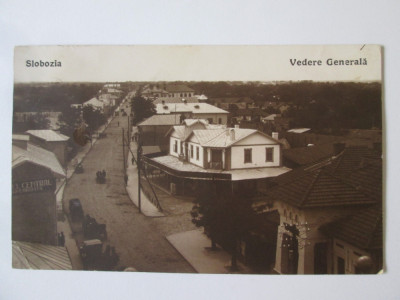 Rara!Carte pos.foto Slobozia:Hotel Gheorghiță,circulată 1930,timbru perfin 3 Lei foto