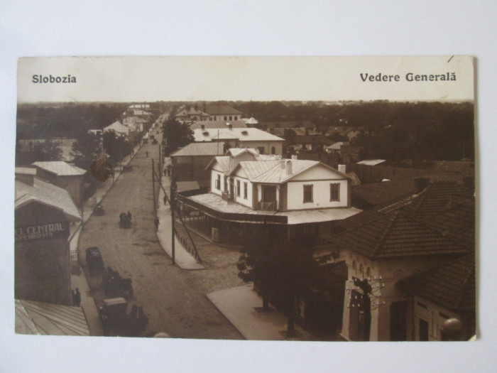 Rara!Carte pos.foto Slobozia:Hotel Gheorghiță,circulată 1930,timbru perfin 3 Lei