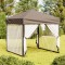 Gossi cort pliabil pentru petrecere, pereti laterali, taupe, 2x2 m