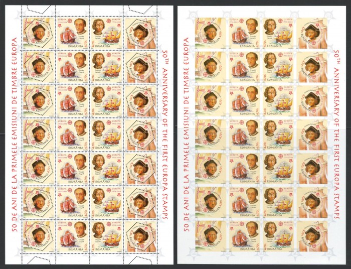 Romania 2005 LP 1691 + 1691 a - Europa CEPT 50 de ani, Cristofor Columb - coli
