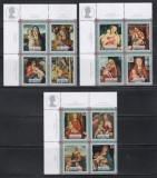 Aitutaki (Cook Islands) 1973 - Crăciun - Picturi de Van Dyck, Raphael, Veronese, Memling, s.a., in blocuri de 4, MNH