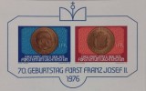 BC87, Liechtenstein1976, colita neperforata Franz Josef al II-lea, insemne heraldice