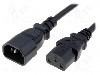 Cablu alimentare AC, 0.5m, 3 fire, culoare negru, IEC C13 mama, IEC C14 tata, LIAN DUNG -