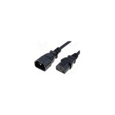 Cablu alimentare AC, 1.8m, 3 fire, culoare negru, IEC C13 mama, IEC C14 tata, LIAN DUNG -