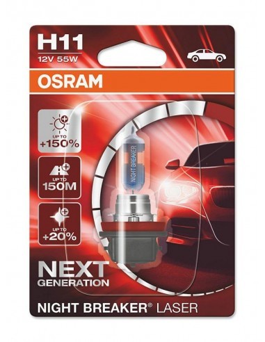 Bec auto H11 OSRAM Night Breaker Laser Next Generation +150%, 12V 55W