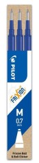Set 3 rezerve roller Frixion Ball Pilot 0.7 mm varf mediu, albastru