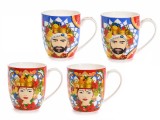 Cumpara ieftin Set 4 cani portelan Craciun 8x9 cm