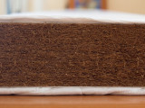 Saltea fibra de cocos integral 120x60x12 cm cu husa bumbac imprimat, MyKids