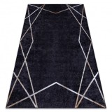 MIRO 51233.811 covor lavabil Geometric anti-alunecare - negru, 120x170 cm