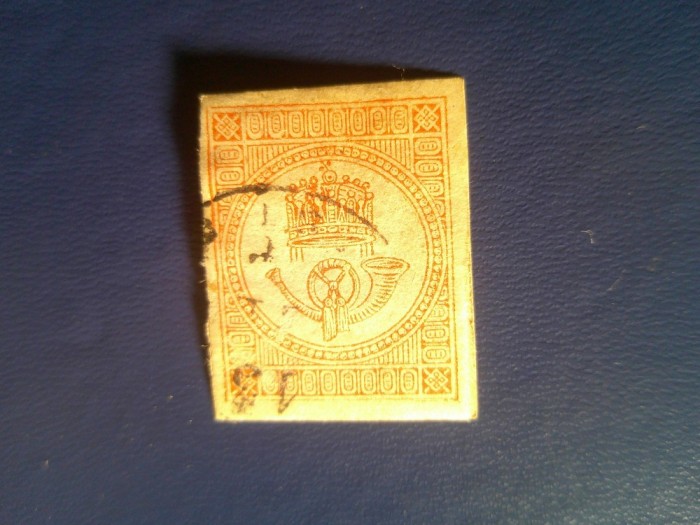 Timbru Ungaria 1872 Cornul Postal (dreapta) stampilat