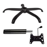 Set placuta balans metalica 26 x 15 cm, baza 64 cm si cilindru piston, gaz, pentru scaune birou, negru, 35 cm