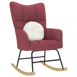 Scaun Balansoar Gossi Rosu Vin Textil, 61x78x95 cm, Suport 110 kg, Living/Relaxare