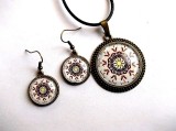 set colier si cercei cu mandala 34016
