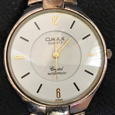 CEAS ARGINTIU ORIGINAL SLIM BARBATI BRAND OMAX Made in Japan QUARTZ GEAM CRISTAL foto