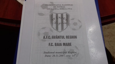 program Avantul Reghin - FC Baia Mare foto