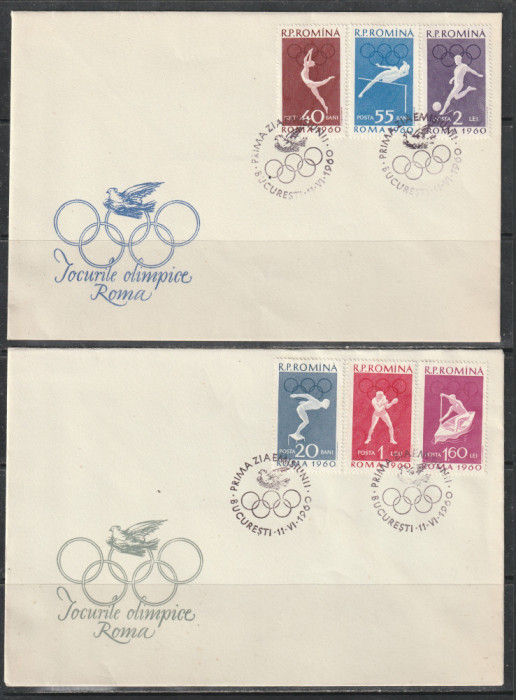 Romania 1960 - #494 Jocurile Olimpice Roma FDC 2v MNH