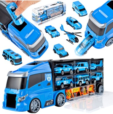Set camion cu vehicule de politie, 41 x 10 x 15 cm, MalPlay 108438 foto
