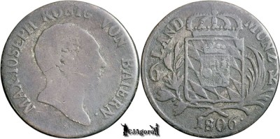 1806, 6 Kreuzer - Maximilian I Iosif - Regatul Bavariei | KM 686 foto