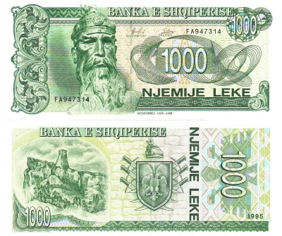 Albania 1 000 1000 Leke 1994 P-58 UNC foto