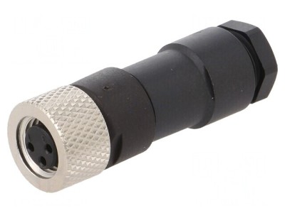 Conector M8 Mamă 3 PIN Drept pe Cablu 4A IP67 60V foto