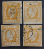 Romania 1871 - Lot Carol l cu Barba 10 bani, Stampilat