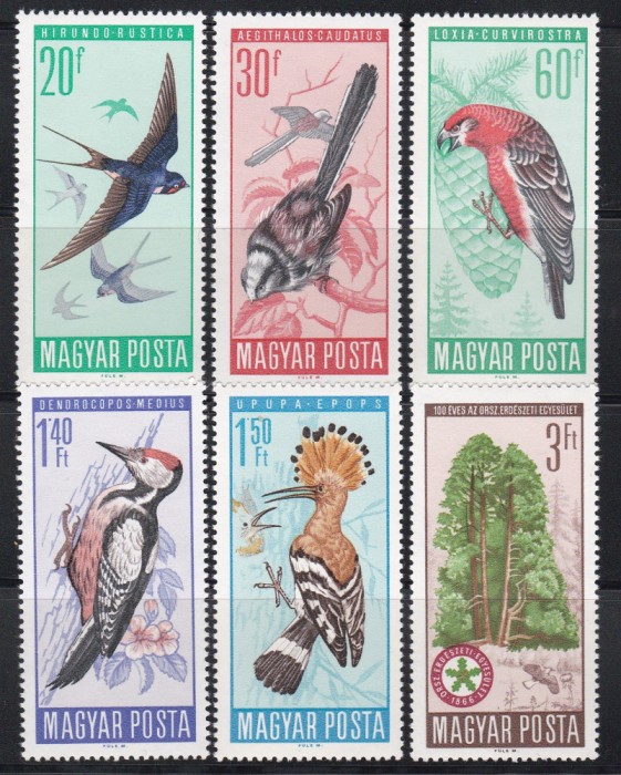 Ungaria 1966 - Păsări protejate, MNH