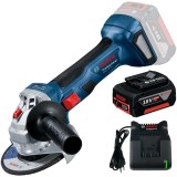 Bosch GWS 180-LI + GBA + GAL 18V-20 - Polizor unghiular 125 mm + Set 1 acumulator si incarcator Li-Ion 18 V 4 Ah