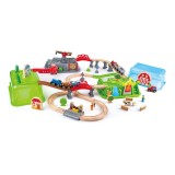 Set de joaca din lemn Hape - Trenulet rural (41 piese)