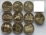 Set lot 10 x 50 Bani comemorative 2010 2011 2012 2015 2017 2018 2019 UNC din fisic **