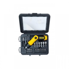 Set 22 varfuri cu surubelnita articulata cu clichet, STANLEY