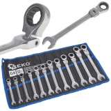 Set chei combinate cu clichet, 8-19 mm, 12 elemente, Geko G10337