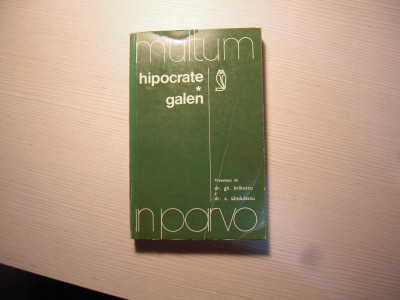 Carte: MULTUM IN PARVO Hiprocate * Galen - G. Bratescu, C. Sandulescu, 1974 foto