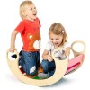 Balansoar rocker din lemn, placa de echilibru, multifunctional, multicolor, ProCart
