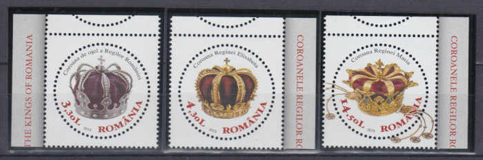 ROMANIA 2013 LP 1970 COROANELE REGILOR ROMANIEI SERIE MNH