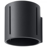 Lampă De Perete Inez Negru Aluminiu 1 Bec Cilindric Modern De Interior