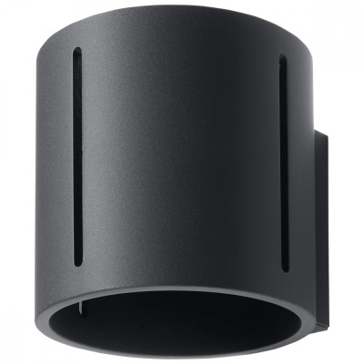 Lampă De Perete Inez Negru Aluminiu 1 Bec Cilindric Modern De Interior foto