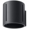 Lampă De Perete Inez Negru Aluminiu 1 Bec Cilindric Modern De Interior