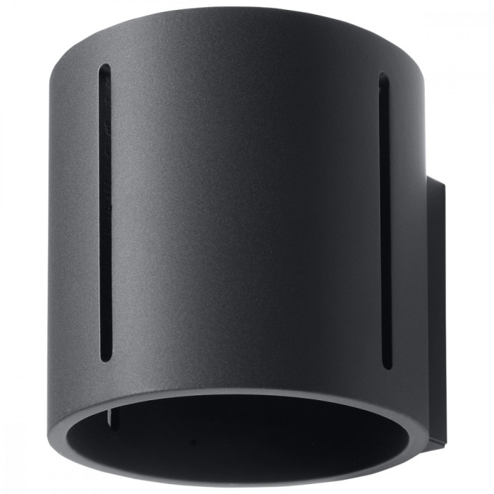 Lampă De Perete Inez Negru Aluminiu 1 Bec Cilindric Modern De Interior
