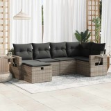 Cumpara ieftin Gossi set mobilier gradina cu perne, 6 piese, gri, poliratan