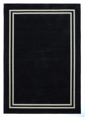 Covor Premium Model DYWAN FORM DARK, Negru, Crem, Marime 160 x 230 cm, Tesatura Plata, Poliester, Bumbac, Antiderapant, Antialergic, Living, Dormitor, foto
