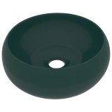 Cumpara ieftin Chiuveta baie lux verde inchis mat 40x15 cm ceramica rotund