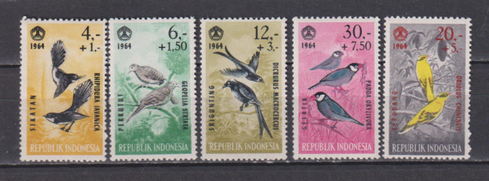INDONEZIA 1965 FAUNA PASARI MI. 460-464 MNH