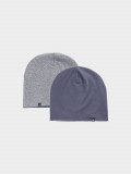 Căciulă beanie reversibilă pentru băieți - gri/bleumarin, 4F Sportswear