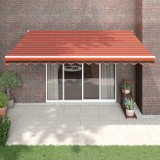 VidaXL Copertină retractabilă portocaliu/maro 4x3 m, textil/aluminiu