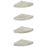 Cumpara ieftin Rafturi de colt de perete, 4 buc., gri beton, 25x25x3,8 cm, MDF