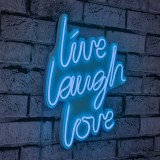 Cumpara ieftin Decoratiune luminoasa LED de perete Live Laugh Love Albastru 30.5x35.5x2 cm