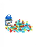 Joc de constructii cu 100 piese translucide